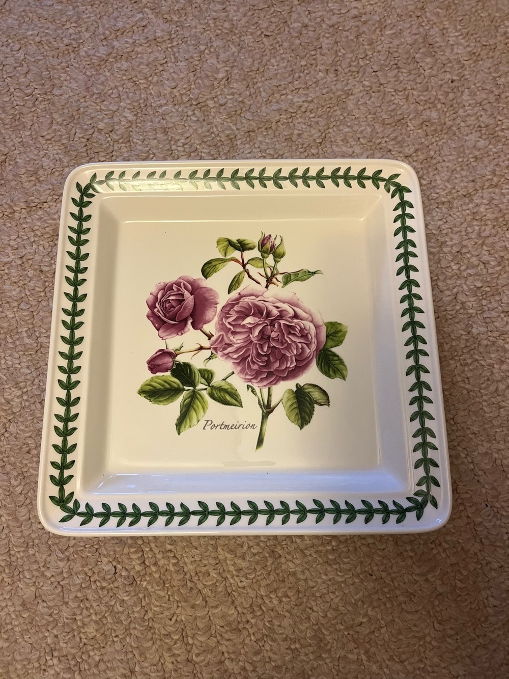 Portmeirion Square botanic roses 11 inch dinner plate platter NEW